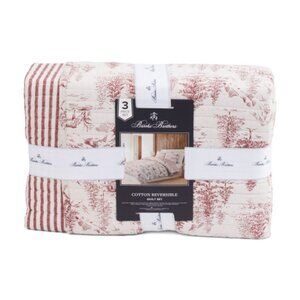 Brooks Brothers Cranberry Lodge Toile Quilt Set